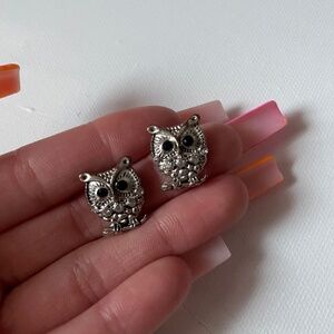 Sterling silver owl earrings made by me